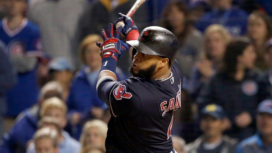 Carlos Santana and the Cleveland Indians are one win away from a title after taking Game 4. With a 3-1 lead, what are their odds of winning it all, per our models.