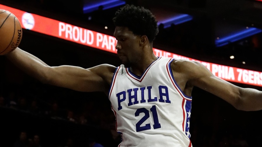 Joel Embiid put up more than 50 fantasy points in just 27 minutes. Who joined him in the perfect lineup?