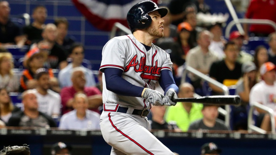 Freddie Freeman has elite upside against Jered Weaver and the Padres tonight. Which other high-priced MLB players should be on your radar for Monday's DFS contests?