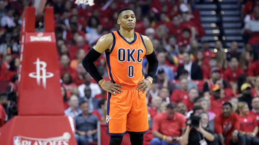 Russell Westbrook needs a huge outing for the Thunder to stick with the Rockets. Who else should you roster in NBA DFS?