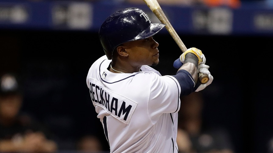 Tim Beckham's hot streak continued Thursday as he hit a pair of home runs in leading the Tampa Bay Rays to victory. Who joined him in our perfect MLB DFS lineups?