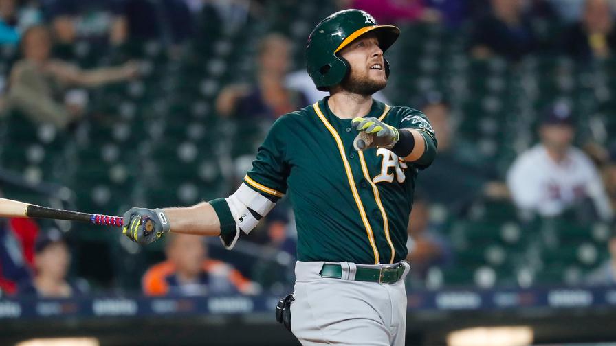 Jed Lowrie smacked a grand slam Tuesday to help the Oakland Athletics complete a monster come-from-behind win, earning him a spot in our perfect MLB DFS lineups. Who joined him?