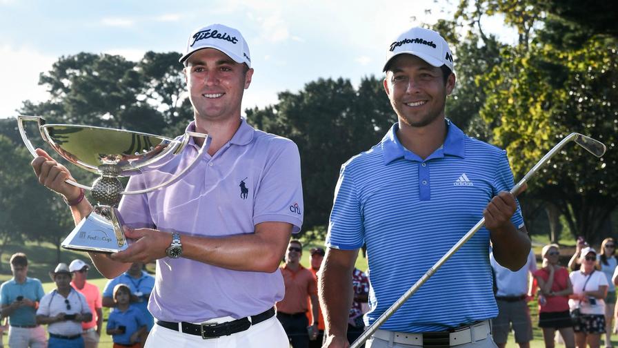 Justin Thomas won the FedEx Cup Championship despite Xander Schauffele's victory at the TOUR Championship. How popular were they in DFS?