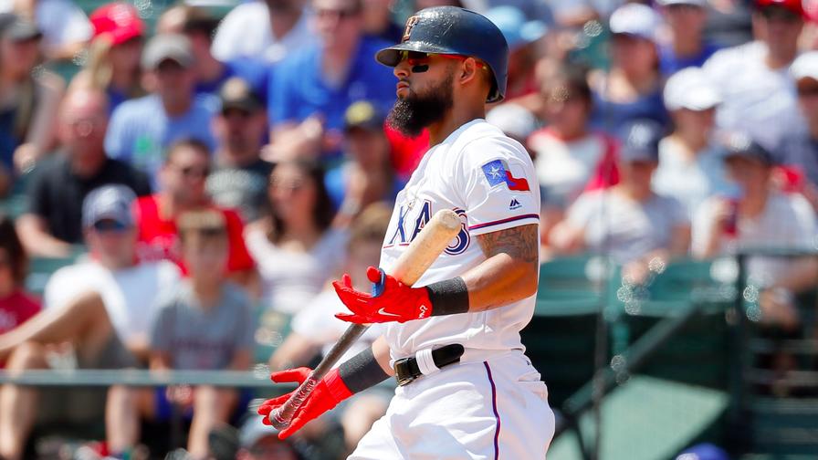 Rougned Odor of the Texas Rangers at bat against the Kansas City