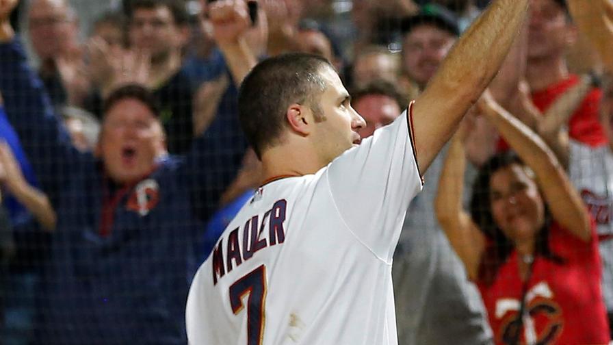 This may be Joe Mauer's final season in Minnesota, but he's going out on a high note after hitting a grand slam Tuesday, earning a spot in our perfect MLB DFS lineups. Who joined him?