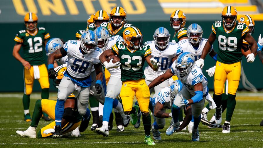 Aaron Jones' dominant game was a perfect 100 in our performance ratings. Could anyone catch him?