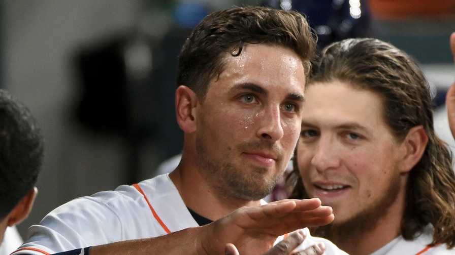 Jason Castro had a home run and a double while driving in four runs in the Houston Astros' thumping victory Wednesday, landing him in our perfect MLB DFS lineups.