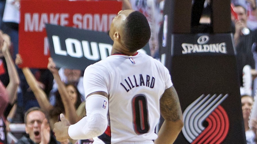 Damian Lillard's 40 points were enough to help the Trail Blazers topple the Warriors, earning him a spot in our perfect NBA DFS lineups.