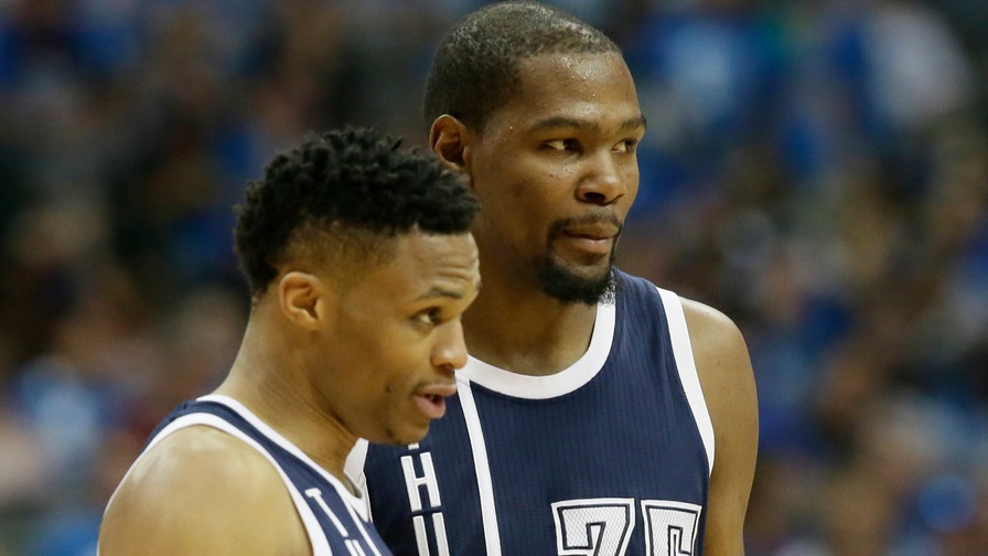 Kevin Durant and Russell Westbrook put up big fantasy outings to save the Thunder's season yesterday.