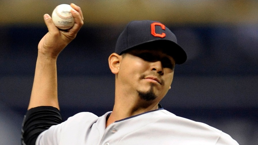 Carlos Carrasco unleashed a beatdown on the Toronto Blue Jays with 14 strikeouts Thursday. Who joined him in our perfect MLB DFS lineups?